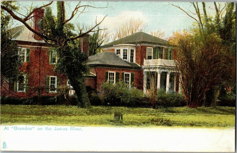 Tucks 2388, In Old Virginia at Brandon on the James River Vintage Postcard G65