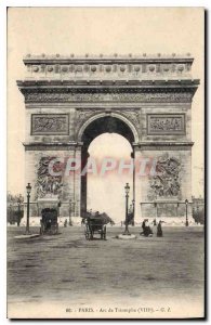 Old Postcard Paris Arc de Triomphe VIII