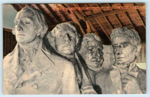 MOUNT RUSHMORE, Black Hills, South Dakota SD ~ ARTIST'S STUDIO MODEL Postcard