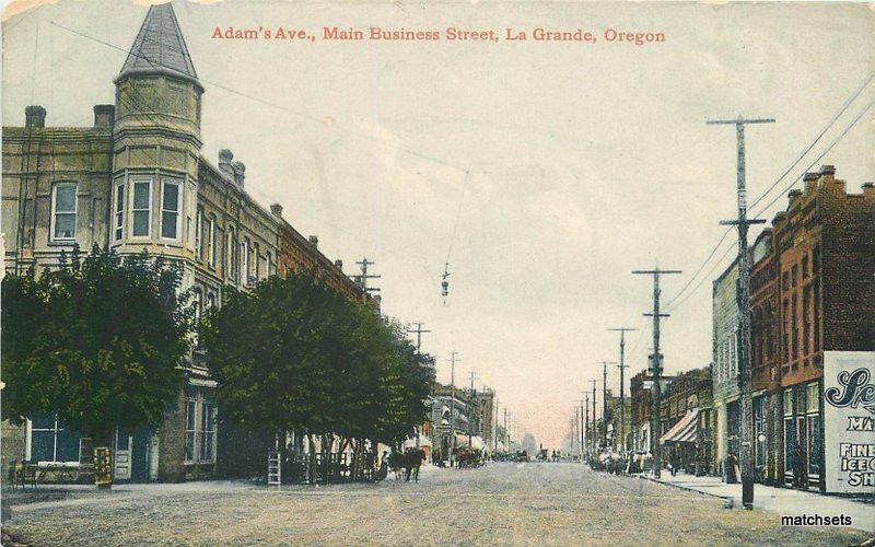 c1910 Adams Avenue Main Business Street LA GRANDE OREGON Sprouse  12489