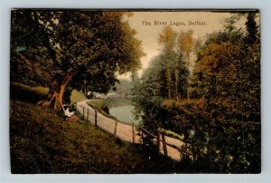 Belfast Ireland, The River Lagan Vintage Postcard 