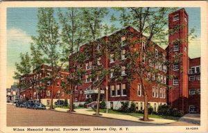 Johnson City, NY New York  WILSON MEMORIAL HOSPITAL 1953 Curteich Linen Postcard