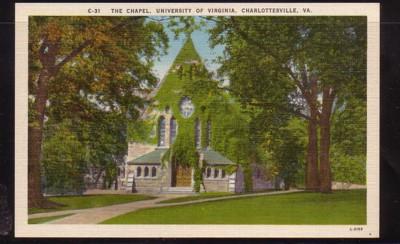Virginia Postcard Chapel Univ of VA Charlottesville
