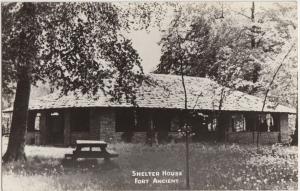 Ohio Real Photo RPPC Postcard FORT ANCIENT Native American Indian SHELTER HOUSE