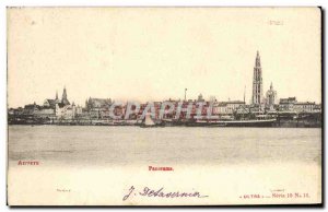 Old Postcard Panorama Antwerp