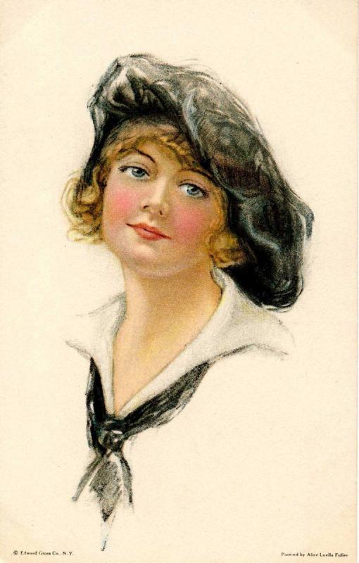 Lady in Sailor's Top.     Artist: Alice Luella Fidler