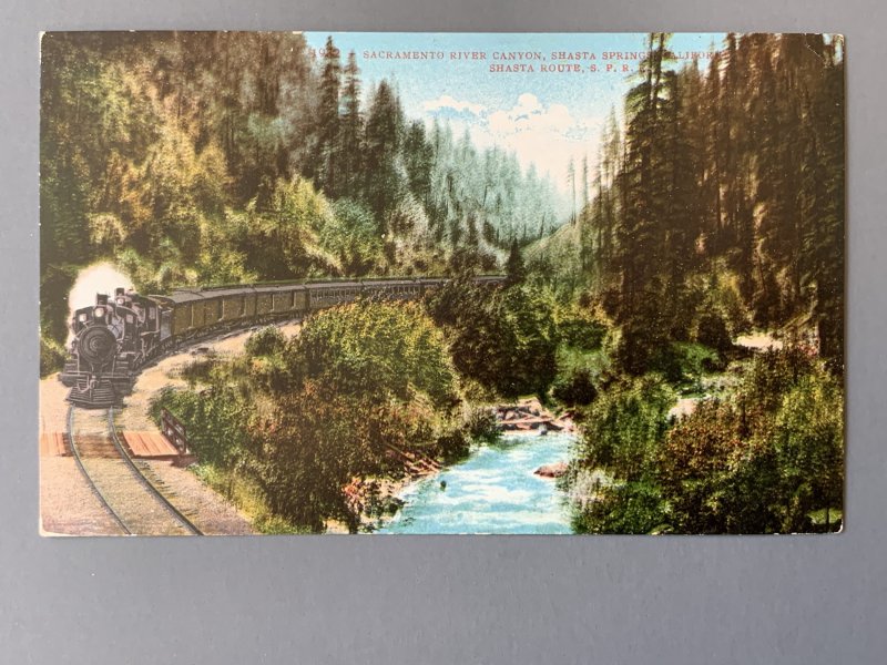 Sacramento River Cyn Shasta Springs Shasta Route CA Litho Postcard A1163090122