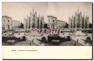 Italy Italia Milan Old Postcard General view of the place of Dome