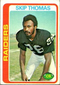 1978 Topps Football Card Skip Thomas Oakland Raiders sk7401