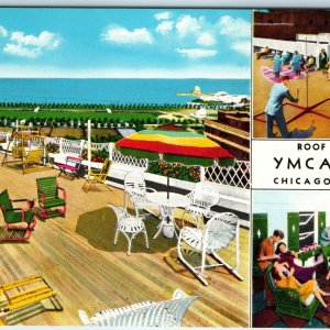 c1961 Chicago, IL Y.M.C.A. Hotel Roof Garden 826 Wabash St 3D Natural Color A222