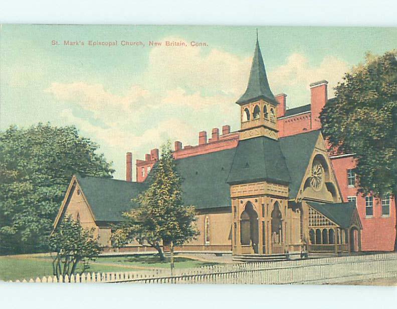 Unused Divided-Back CHURCH SCENE New Britain Connecticut CT G3847