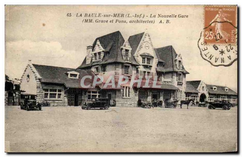 La Baule Sea Postcard Old New Station