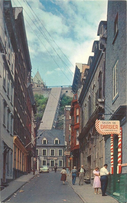 Canada Postcard Quebec PQ historic old city typical street