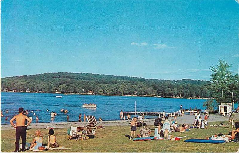 View at State Park Beach Lake Hopatcong New Jersey Chrome