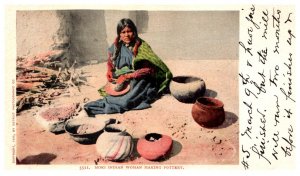 Moki Indian Woman making Pottery