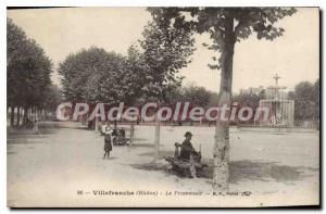 Old Postcard The Rhone Villefranche Promenoir