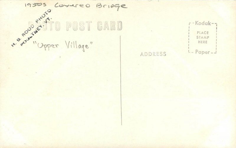 Postcard RPPC Photo New Hampshire Ashuelot 1950s Covered Bridge 22-14451