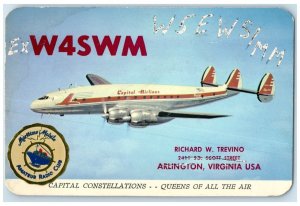 1957 Capital Airlines Constellation Queens Of All The Air Arlington VA Postcard