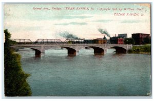 1907 Second Ave. Bridge Exterior View Building River Cedar Rapids Iowa Postcard