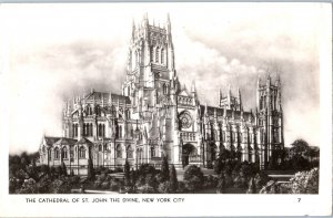 The Cathedral of St. John the Divine New York City New York Postcard 1945