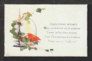 Christmas Wishes,Poinsettia Postcard 