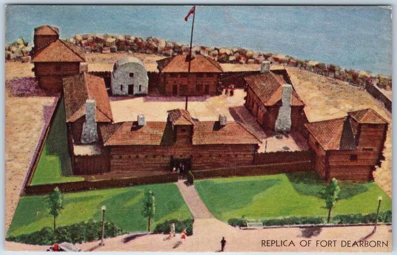 1933 Chicago, IL Replica of Fort Dearborn Postcard #106 Century of Progress A205