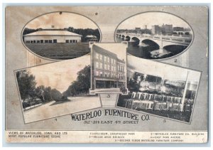 c1910's View Of Waterloo Furniture Co. Waterloo Iowa IA Multiview Postcard