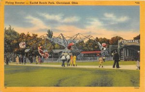 F68/ Euclid Beach Amusement Park Cleveland Ohio Postcard Flying Scooter Ride 13