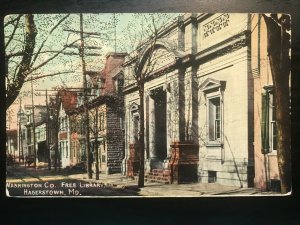 Vintage Postcard 1907-1915 Washington Co. Free Library Hagerstown Maryland