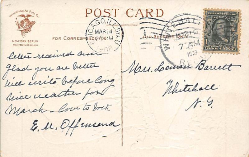 Artist Ellen Clapsaddle Saint Patrick's Day 1908 