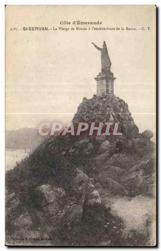 Old Postcard Cote d'Emeraude St Servan Virgin of Bizeux At the mouth of the R...