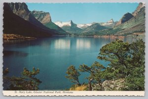 St Mary Lake~Glacier National Park~MT~Snow Topped Mtns~Plastichrome~Continental