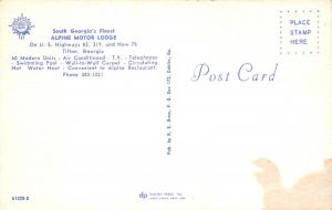 Tifton Georgia 1960s Postcard Alpine Motor Lodge