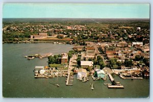 1967 Kenora Ontario Canada Postcard Highway 17 130 Miles Winnipeg Birds Eye View