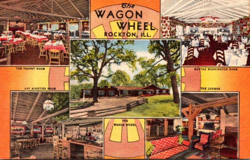 Illinois Rockton The Wagon Wheel Restaurant Multi View Curteich