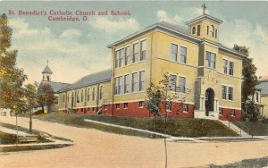 G85/ Cambridge Ohio Guernsey Co Postcard c1910 St Benedict School 14