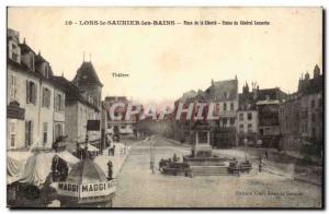 Lons le Saunier - Place of Freedom - Statue Generale Lecourbe - Old Postcard