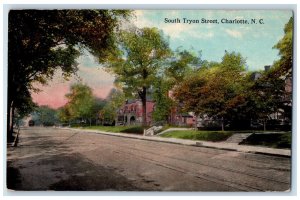 1913 South Tryon Charlotte North Carolina NC Antique Posted Postcard