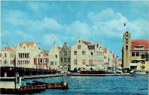 CPM AK View of waterfront and Pontoon Bridge CURACAO (660181)