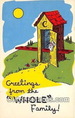 Greetings from the Whole Family Outhouse Unused 