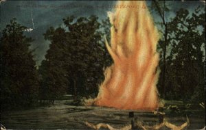 Shreveport Louisiana LA Burning Gas Wells Caddo City c1910 Vintage Postcard 