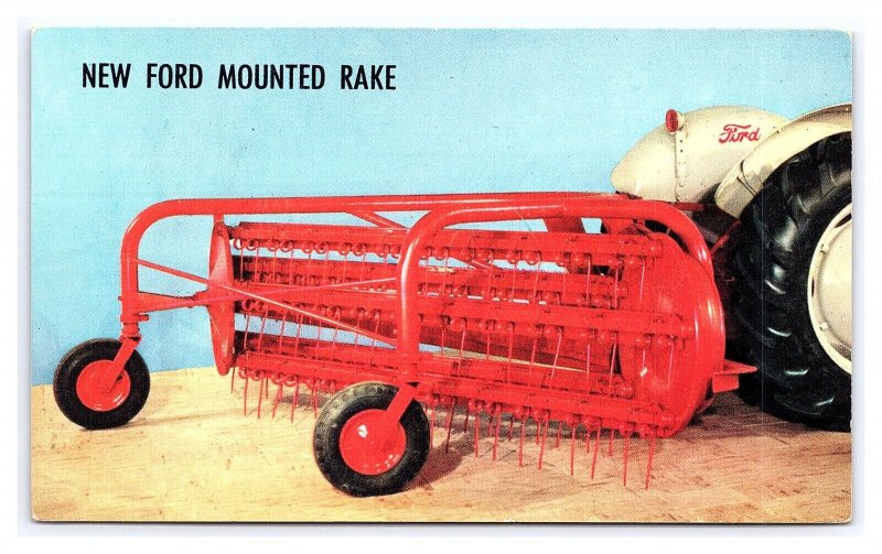 New FORD Mounted Side Delivery Rake Advertising Postcard