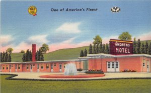 Cambridge Ohio 1950s Postcard Andrews Motel