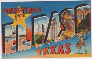 LP97  LARGE letter, El Paso, Texas, TX, postcard.