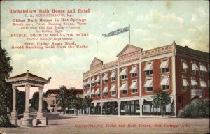 Hot Springs Arkansas AR Rockafellow Bath House and Hotel c1910 Postcard