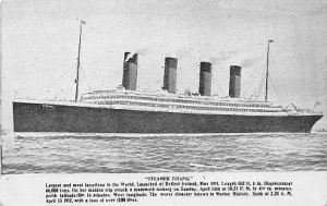 1500 lives, Titanic Ship Unused crease top right corner, very light corner wear