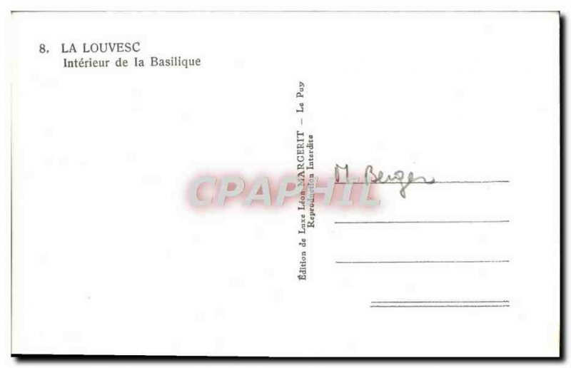 Postcard Modern Louvesc Basilica Interior