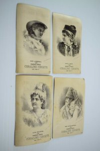 1880's Lot of 4 Warner Bros. Coraline Corsets Lovely Famous Actresses F60