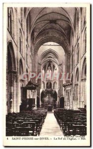 Old Postcard Saint Pierre sur Dives The nave of the & # 39eglise