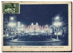 Old Postcard Night Ostend Avenue Leopold